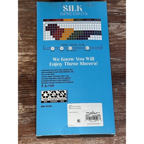 Silk Impressions Sheer All Day Control Top High Waisted 4 Pair Md Coffee Bean - Picture 5 of 6